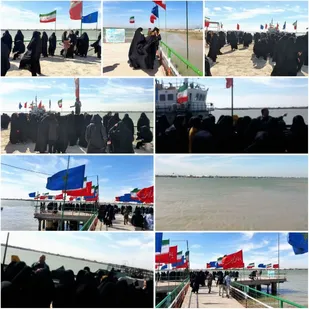 کاروان راهیان نور پیشوا در بزرگ ترین گلزار شهدای آبی جهان ( یادمان شهدا اروند)