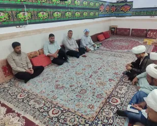 جلسه هم&zwnj;افزایی فرمانده ناحیه مقاومت بسیج شادگان با روحانیون بخش خنافره