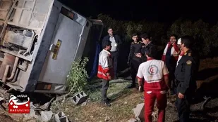 واژگونی اتوبوس در مشگین&zwnj;شهر ۲۱ مصدوم بر جای گذاشت