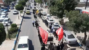 دسته عزاداری هیئت رزمندگان اسلام شهرستان خدابنده برگزار شد +تصاویر