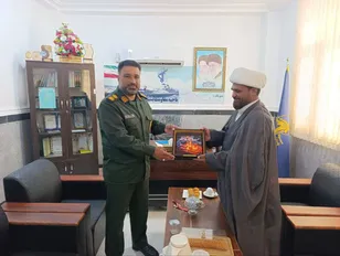 دیدار رئیس اداره تبلیغات اسلامی شهرستان با فرمانده ناحیه مقاومت بسیج سپاه شهرستان سیریک