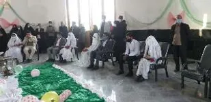 مراسم پیوند فاطمی ۲۰ زوج در جوار گلزار شهدای گمنام