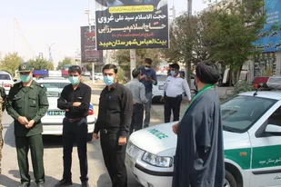 بازدید مسئولین ناحیه میبد از محل استقرار ایست و کنترل طرح کرونا