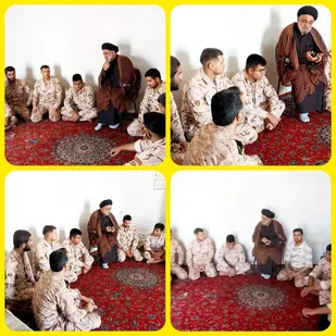 مسئول حوزه نمایندگی ولی فقیه سپاه خرمشهر در مرز شلمچه  در جمع سربازان