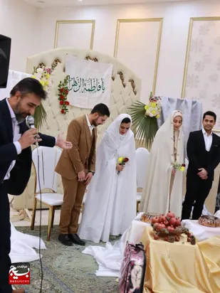 جشن میلاد کوثر و همایش "ازدواج آسان و تحکیم خانواده" در خلیل آباد / تجلیل فرمانده سپاه از ۲ زوج جوان