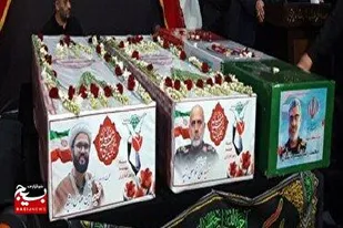 تشییع سپهبد شهید غلامعلی رشید، فرزندش و سردار نصیر باغبان