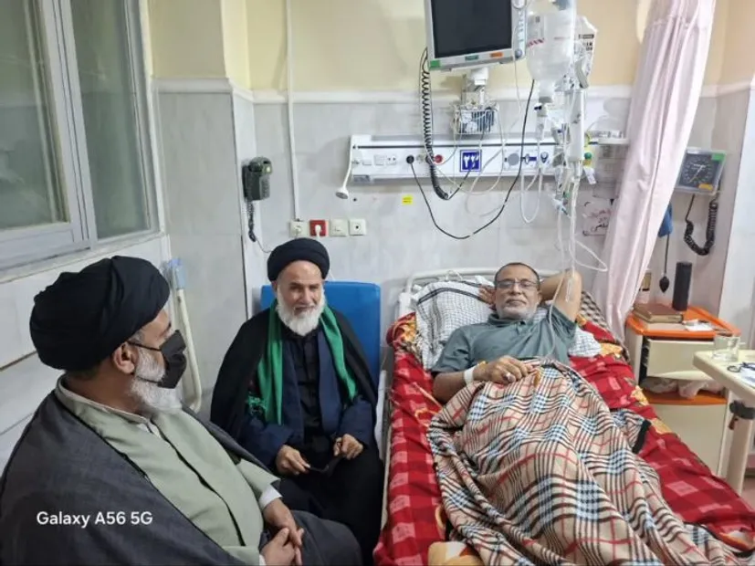 عیادت مسئول دفتر نمایندگی ولی‌فقیه در سپاه استان بوشهر از جانباز دفاع مقدس