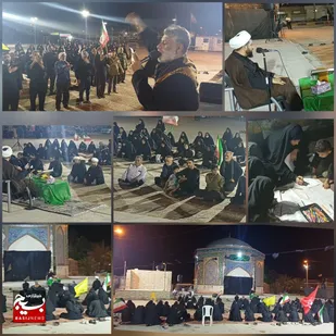 مراسم سوگواری عشاق حسین باپرچم خونخواهی امام شهیدبا اجتماع حماسی هندیجان