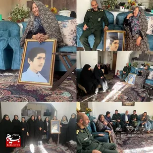 دیدار خادمین شهدا و اعضای مقاومت بسیج سوادکوه با مادر شهید محمد طالشی