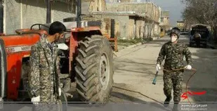 ضدعفونی روستای توانه به همت بسیجیان پایگاه بیت&zwnj;المقدس