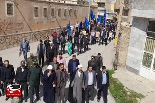 راهپیمایی روز قدس در شهر گیان نهاوند برگزار شد