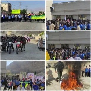 مراسم راهپیمایی وگرامیداشت روز دانش آموز در شهر رویدربرگزارشد