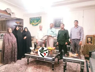 دیدار بسیج ورزشکاران سپاه ثارالله از خانواده جانباز جزینی زاده