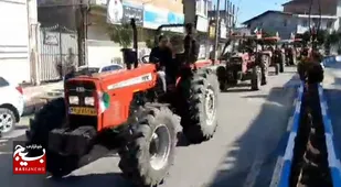تراکتور پیمایی کشاورزان مازندرانی در جشن ملی