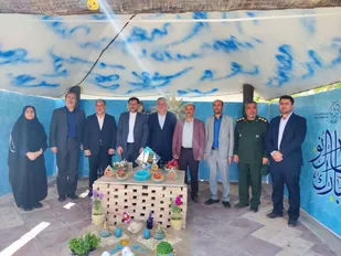 بازدید فرمانده ناحیه مقاومت شهید منتظر قائم یزد از غرفه پذیرایی نوروزی