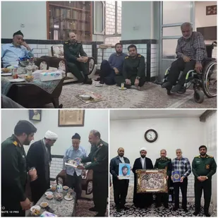 دیدار فرمانده سپاه ناحیه دزفول و مسئول دفتر نمایندگی ولی فقیه در سپاه دزفول با خانواده معظم شهدا