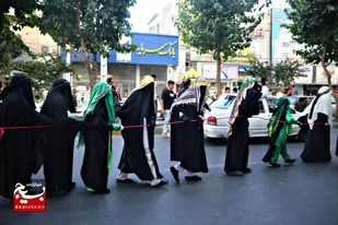 حرکت نمادین کاروان اسرای حسینی در فردیس به روایت تصویر