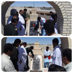 غبارروبی و عطرافشانی مزار شهدا به مناسبت هفته دفاع مقدس در شهرستان گلشن