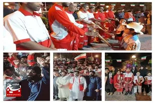 حضور پرشور گروه جهادی کربلا جمعیت هلال احمر ایرانشهر در تجمعات مردمی