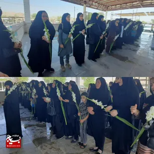 مراسم آیین غباروبی و گل افشانی گلزار شهدا هفتکل