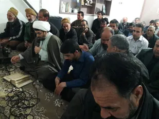 برگزاری مراسم دعا در منزل شهید عربعامری در شهر کلاته خیج+ عکس