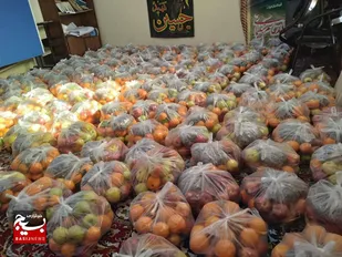 تهیه و توزیع ۲۵۰ بسته میوه به مناسبت شب یلدا توسط گروه جهادی حوزه مقاومت بسیج شهید مدنی