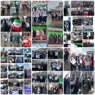 حضور بسیجیان ناحیه میثم مشهد در راهپیمایی باشکوه ۲۲ بهمن