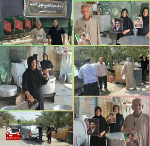 خدمات رسانی موکب خدام الحسین (ع) روستای کریم آبادبندرهندیجان به زائران