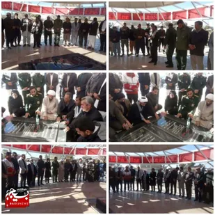 غبارروبی مزار شهدای گمنام شهرستان هامون بمناسبت دهه فجر