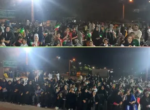 تجدید میثاق مردم هندیجان بارهبر شهیدبااجتماع حماسی درموج ۲۱۱
