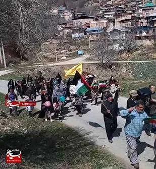 راهپیمایی روز قدس در روستای آغوزدره از توابع شهرستان گلوگاه
