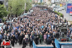 مراسم تشییع پیکر حجت الاسلام والمسلمین حاج شیخ محمدعلی محمدی لائینی در ساری