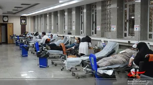 اقدام دسته جمعی کارکنان ناحیه بسیج دانشجویی جهت اهدا خون