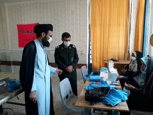 بازدید از کارگاه تولید ماسک در ارزوئیه