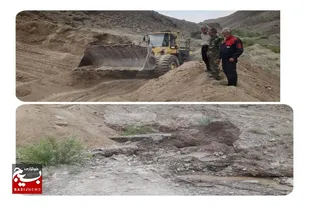 جهادگران بسیجی بازسازی کانال انتقال آب کشاورزی در سرخه را انجام دادند