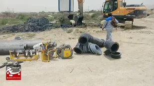 خط انتقال آب دشتیاری اصلاح شد