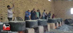 آئین سنتی بلغور پزان در گناباد برگزار شد