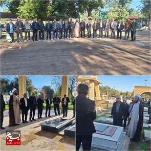 تجدید پیمان با آرمان&zwnj;های انقلاب در گتوند؛ مزار شهدا گلباران شد