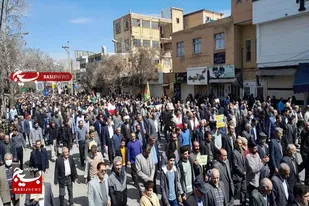 طنین اتحاد مردم نهاوند در حمایت از فلسطین و راهپیمایی روز جهانی قدس