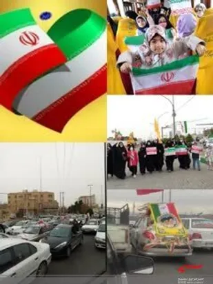 حضوربسیجیان حوزه ام ابیهاس در راهپیمایی ۲۲بهمن