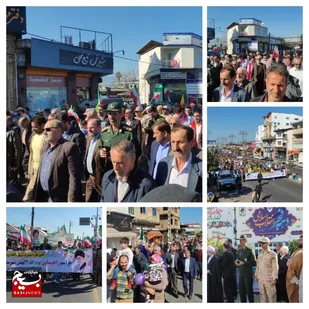 راهپیمایی چهل و پنجمین سالروز پیروزی انقلاب اسلامی با حضور اقشار مختلف مردم شهرستان عباس آباد