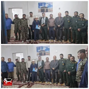 با حضور فرمانده ناحیه مقاومت بسیج باغملک از خانواده شهید گل محمد حسینیان دیدار شد