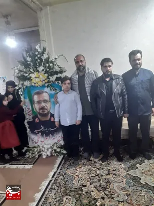 مسئول دفترنمایندگی ولی فقیه سپاه حضرت ولیعصر خوزستان با خانواده شهید فتحی نیا دیدار کرد