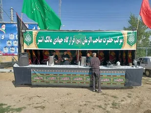 موکب پذیرایی توسط گردان107 امام حسین(علیه السلام) برپا شد