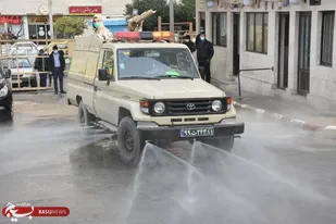 عملیات ضدعفونی و گندزدایی بیمارستان ۵ آذر گرگان