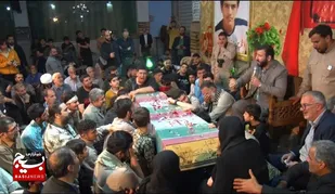 وداع با شهید والا مقام ۸ سال دفاع مقدس محمدرضا غضبان احمدی در مسجد جامع کیانمهر و مهرشهر+تصاویر