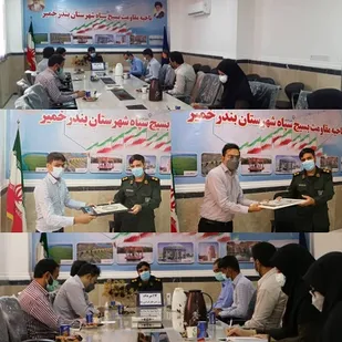 تکریم فرمانده ناحیه سپاه بندرخمیر از خبرنگاران