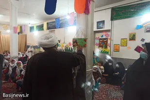 نواختن زنگ بسیج در مهد قرآنی امام حسین (ع) همدان