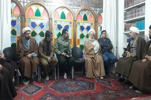 شبکه تربیتی سپاه ناحیه خوانسار با  شیخ حسین انصاریان دیدار کردند + عکس