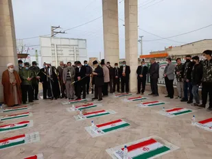 مراسم غبار روبی مزار مطهر شهدای جعفریه برگزار شد